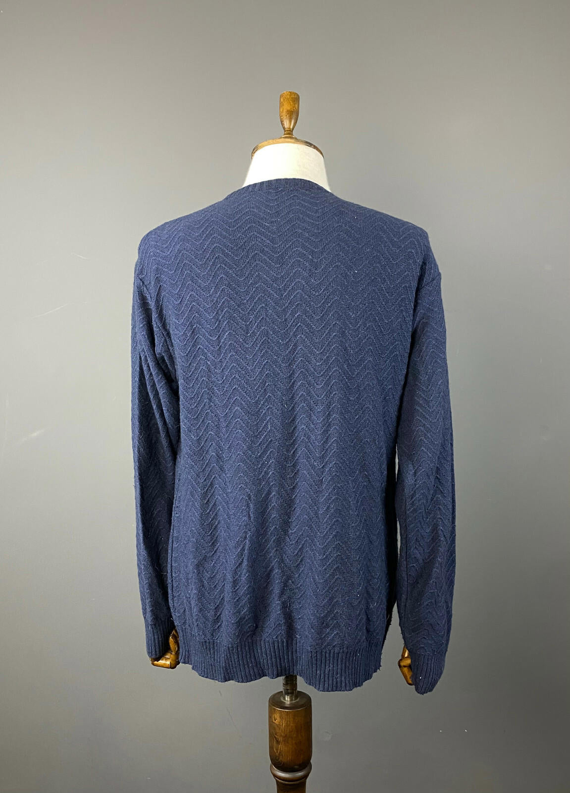 Vintage Men VALENTINO Viscosa/Nylon/Cashmere Blue Knit Sweater – Size 50