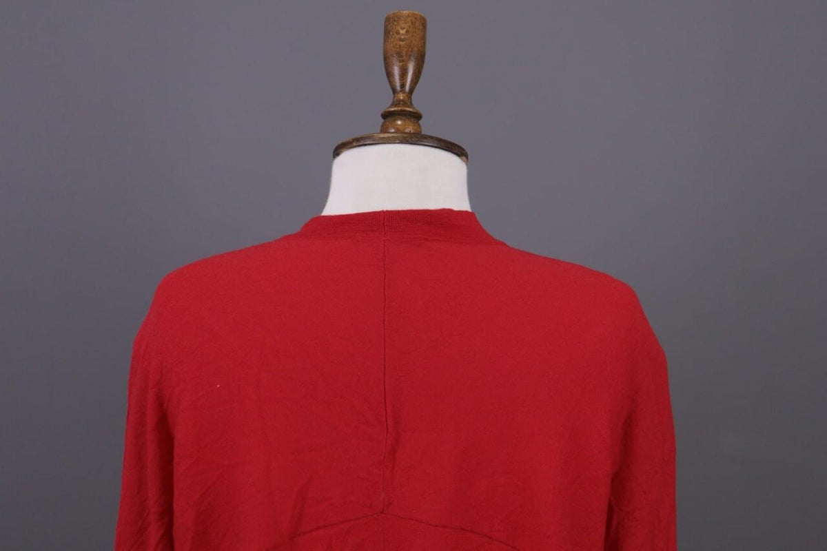 OSKA Red Knit Drape Long Sleeve Button Cardigan Sweater – Size 3