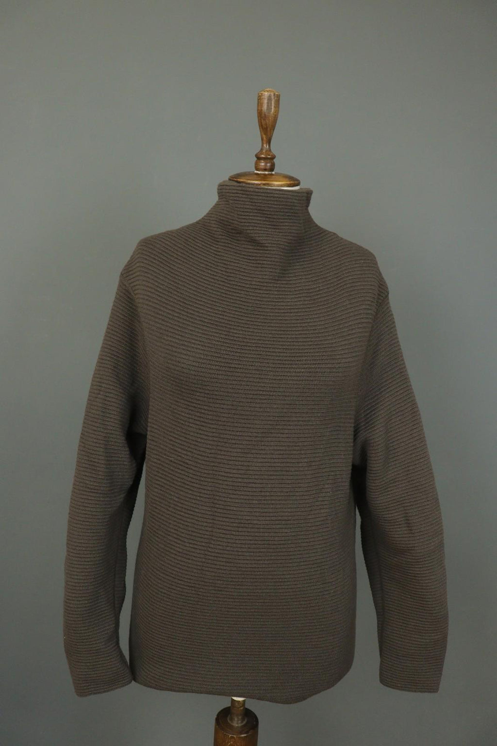 ANNETTE GORTZ Brown 100% Wool Tight Knit High Neck Pullover Sweater – Size XS