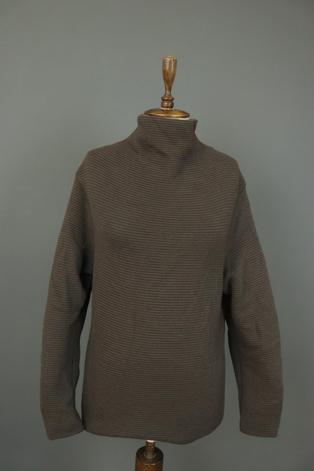 ANNETTE GORTZ Brown 100% Wool Tight Knit High Neck Pullover Sweater – Size XS