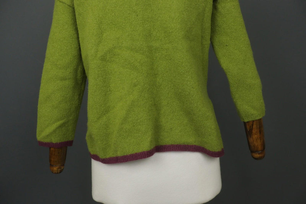 GUDRUN SJODEN Green 100% Wool Tight Knitted Crew Neck Pullover Sweater – Size L