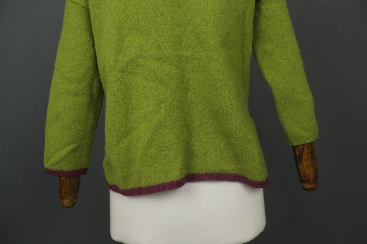 GUDRUN SJODEN Green 100% Wool Tight Knitted Crew Neck Pullover Sweater – Size L