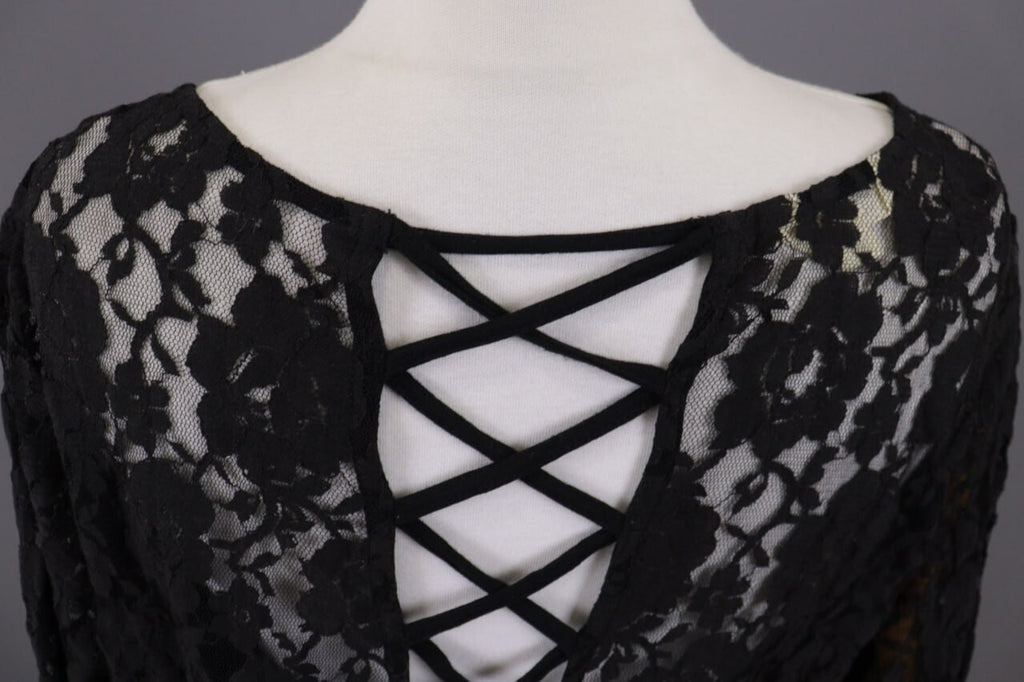 Denim & Supply Ralph Lauren Black Mesh Floral Blouse Top – Size XL