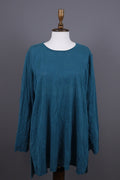 Gudrun Sjoden Blue Linen Lagenlook Long Sleeve Relaxed A-Line Dress – Size L