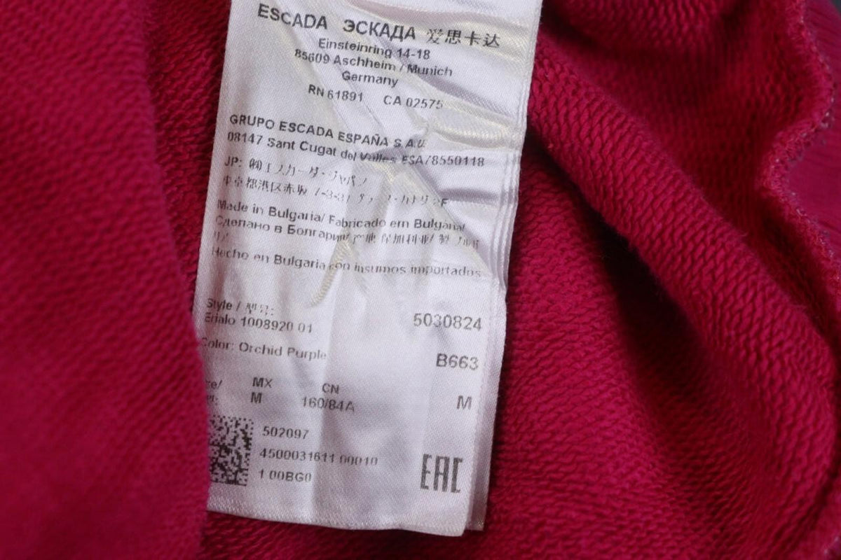 ESCADA Sport Red Cotton Ribbed Cuff & Hem Crew Neck Long Sleeve Sweater – Size M – Used