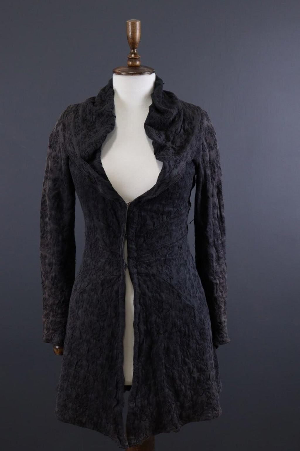 TRANSIT PAR SUCH Gray Linen Embroidered Designer Lagenlook Coat Jacket – Size 2