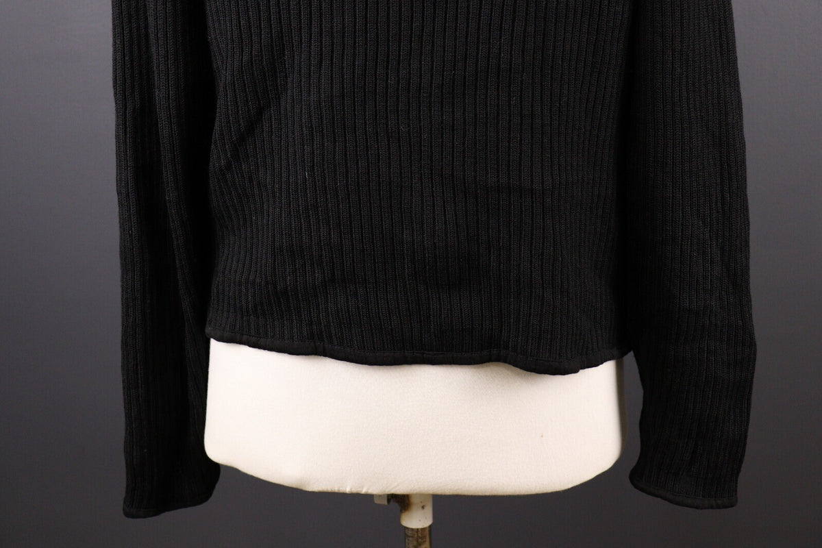 Kenzo Homme Black Vintage Merino Wool Full Zip Tight Knit Sweater – Size M