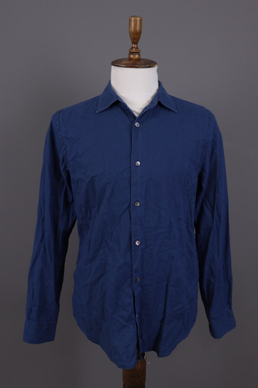 Closed Regular Blue Long Sleeve Button Down Shirt – Size L