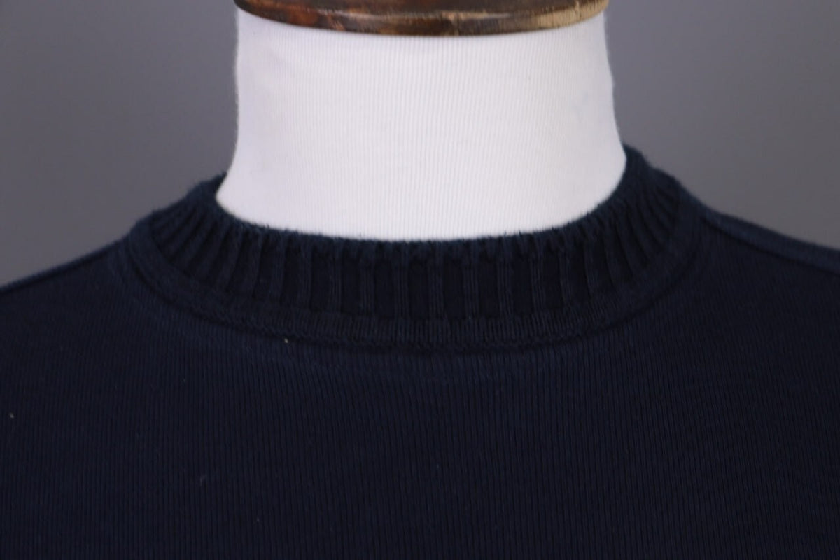 Carlo Colucci Sport Black Geometric Cotton Knit Sweater – Size M