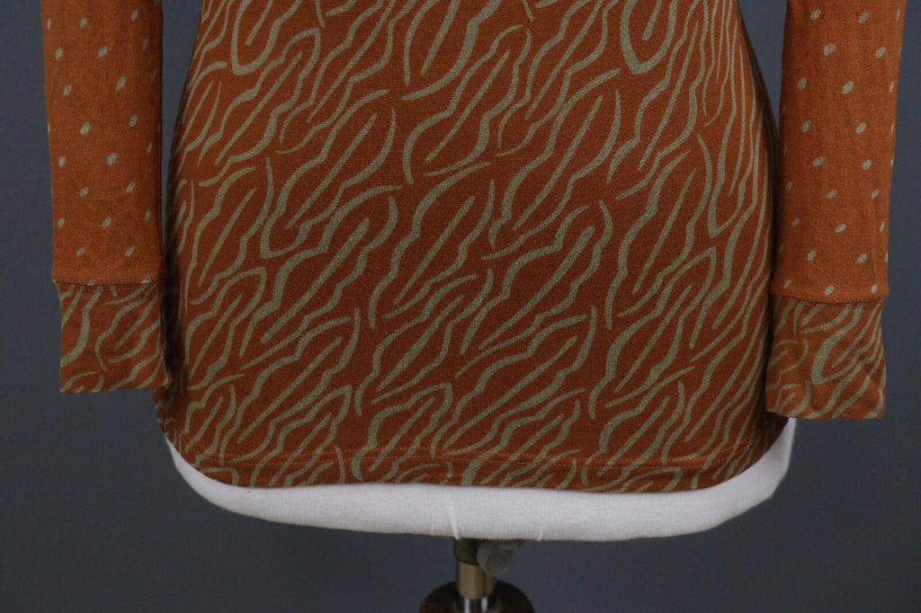 GUDRUN SJODEN Brown Long Sleeve Lightweight Top Blouse – Size S