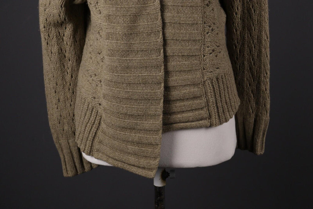 OSKA Brown Wool Knit Long Sleeve Drape Cardigan Sweater – Size 2