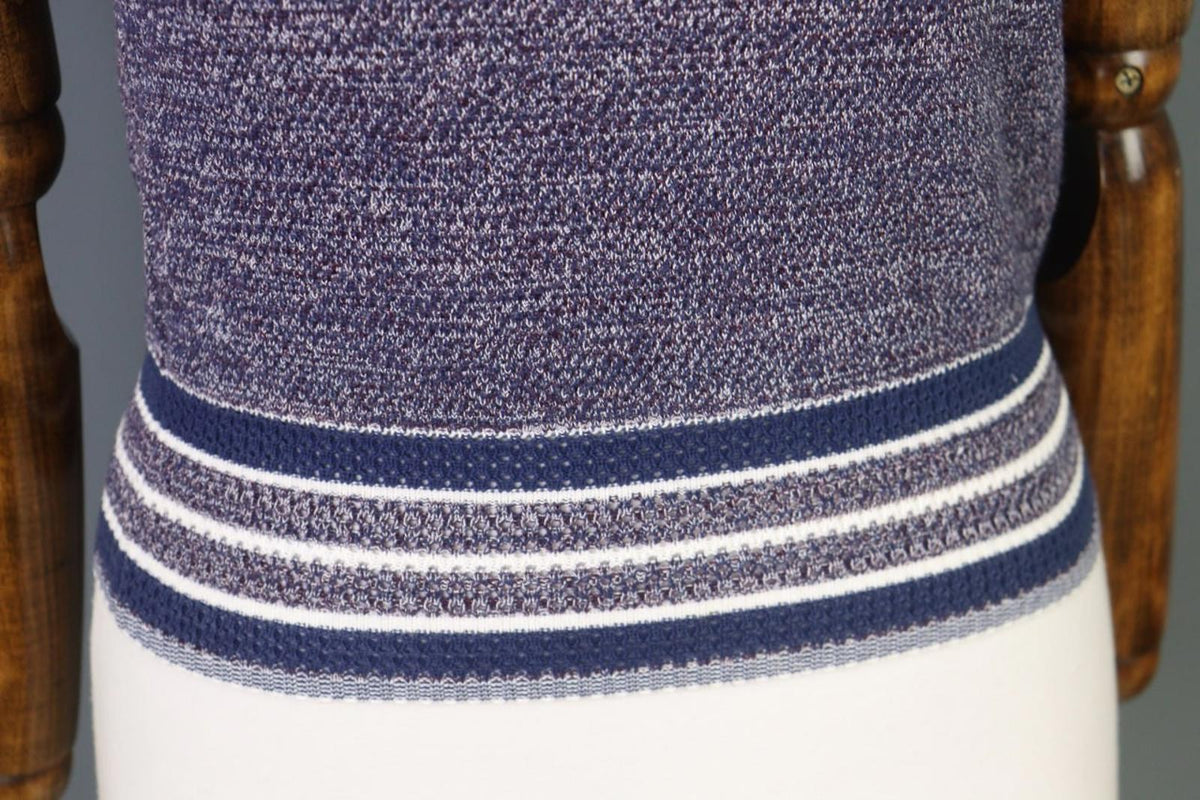 CHANEL Multicolor Knitted Crew Neck Short Sleeve Pullover Sweater – Size S / M