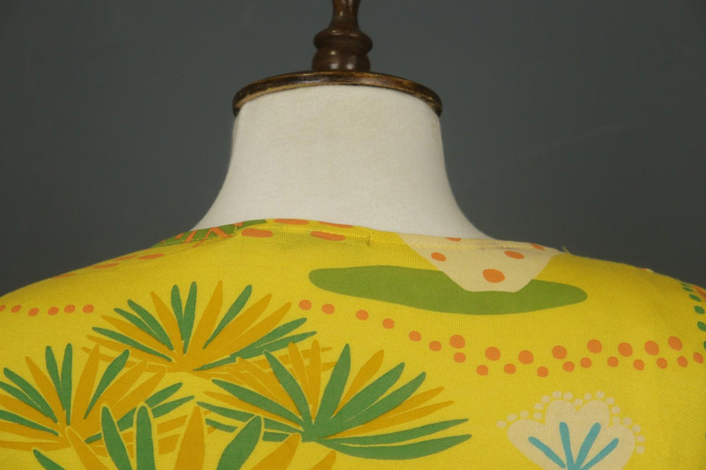 GUDRUN SJODEN Multicolor Floral 100% Modal Round Neck Pullover Shift Dress Sz M