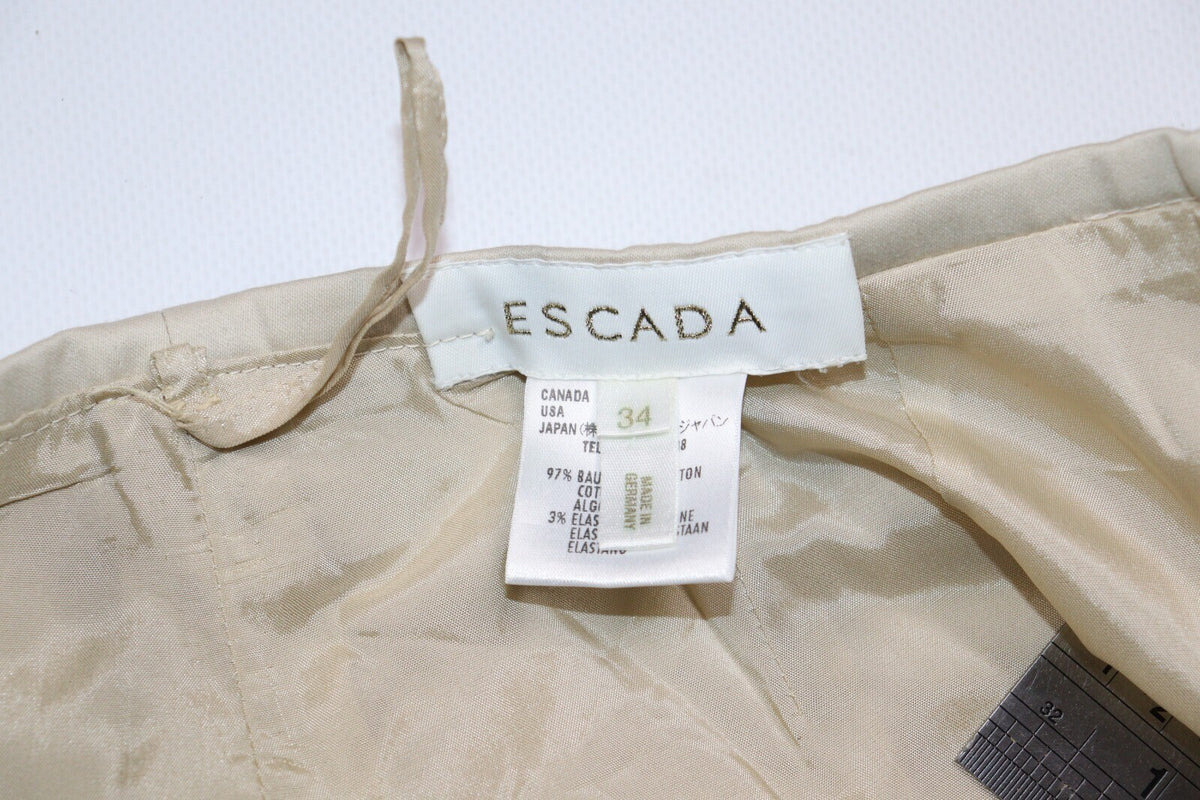Escada Beige Formal Skirt Suit 2 Piece Blazer Jacket – Size 36