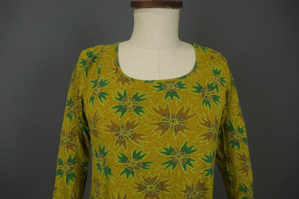 GUDRUN SJODEN Multi Geometric Long Sleeve Round Neck Pullover Blouse Top – Size S