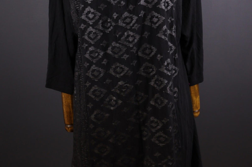 BARBARA SPEER Black Lagenlook Oversize Kaftan Midi Dress Tunic – Size L
