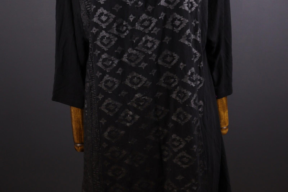 BARBARA SPEER Black Lagenlook Oversize Kaftan Midi Dress Tunic – Size L