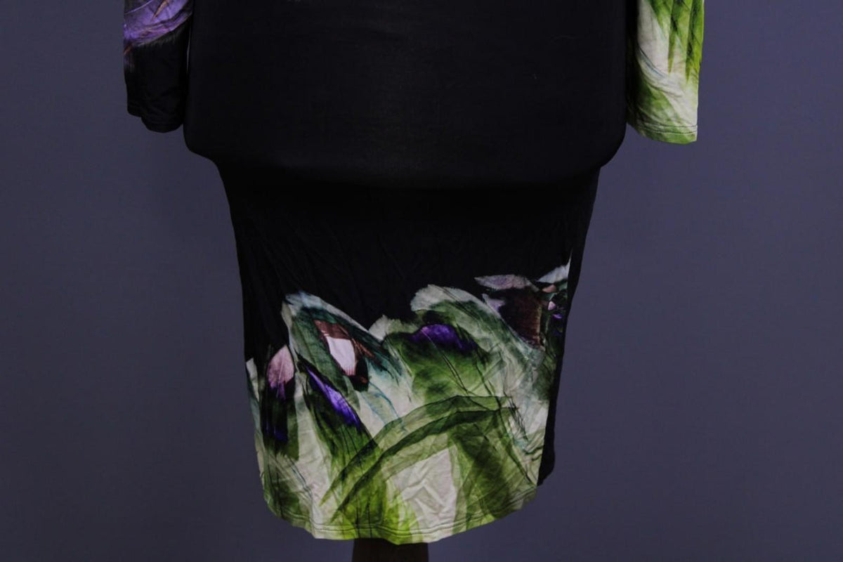ETRO Multicolor Printed Lined Wrapped V-Neck Long Sleeve Bodycon Dress – Size 42