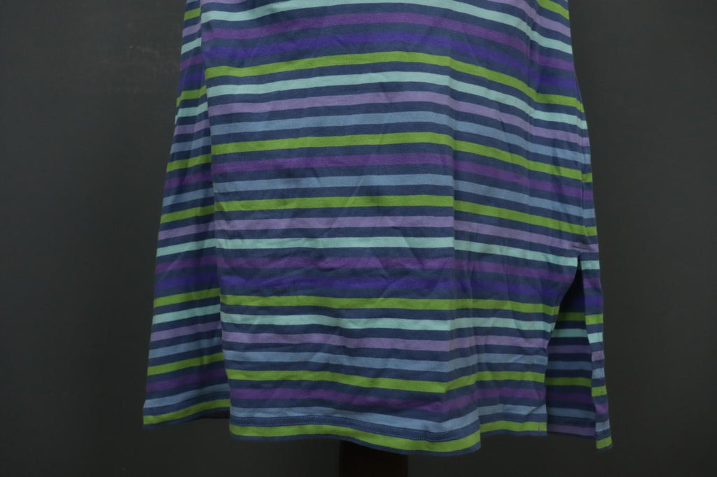 GUDRUN SJODEN Multi Striped Sleeveless Square Neck Pullover Tank Dress – Size S