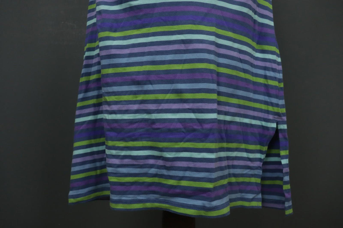 GUDRUN SJODEN Multi Striped Sleeveless Square Neck Pullover Tank Dress – Size S