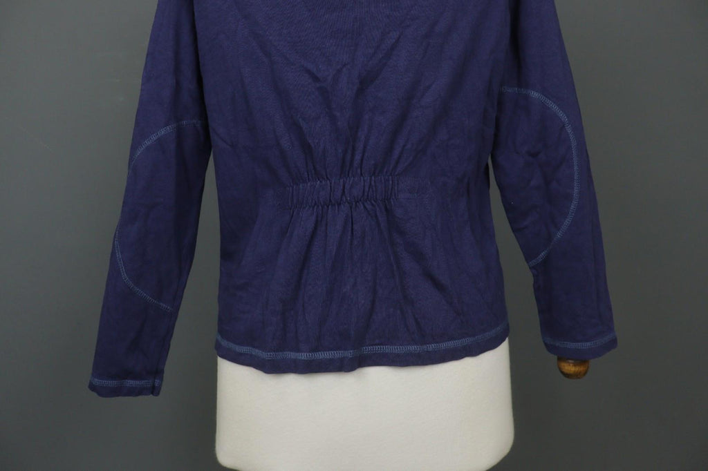 GUDRUN SJODEN Purple Organic Cotton Knit Crew Neck Button Front Cardigan – Size S