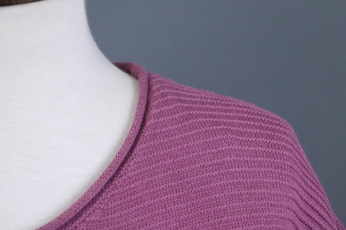 GUDRUN SJODEN Purple Striped Cap Sleeve Stretch Top Blouse – Size M – Used