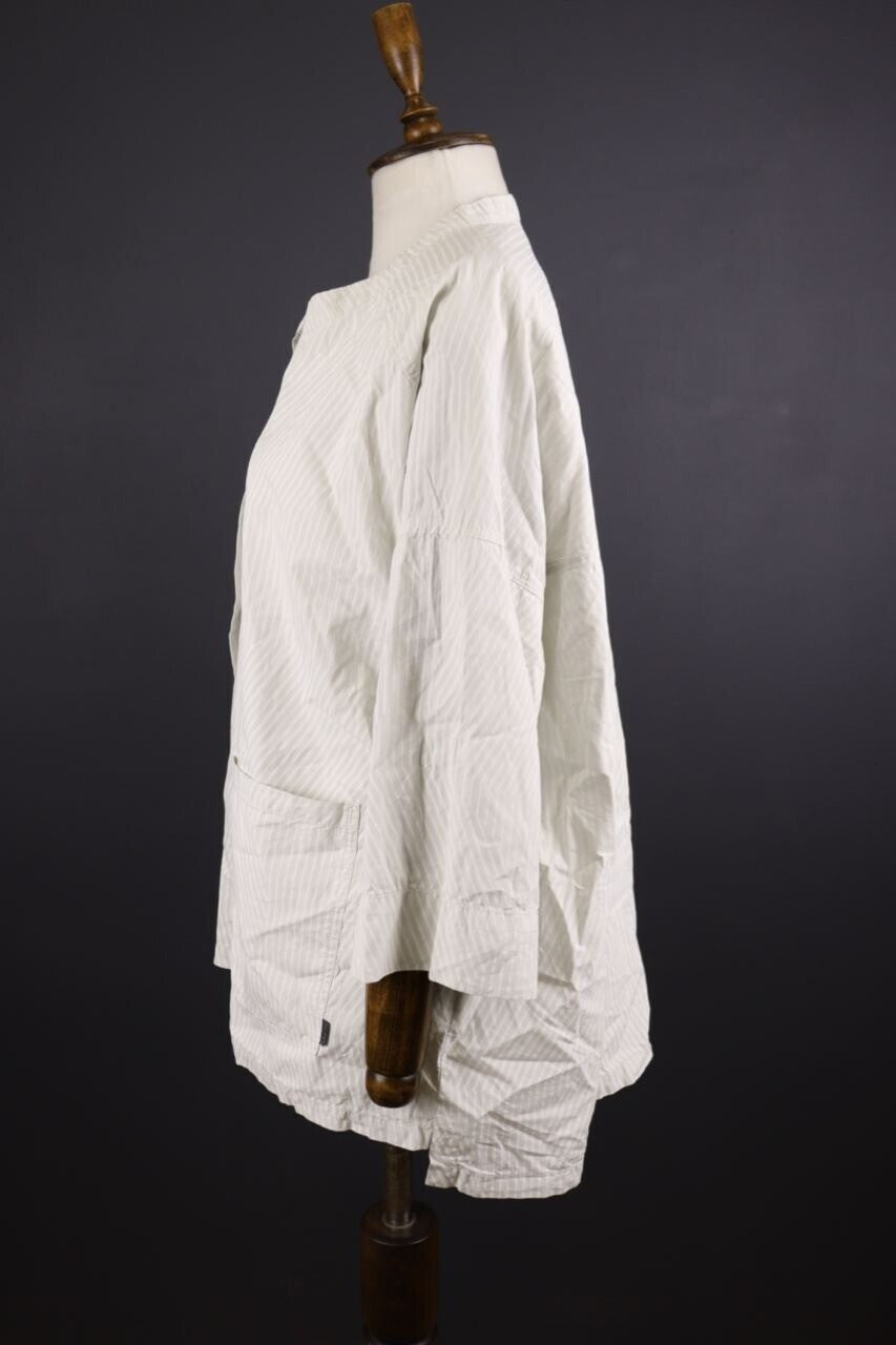 Oska White Relaxed Stripe Long Sleeve Tunic Shirt Dress Short – Size 4