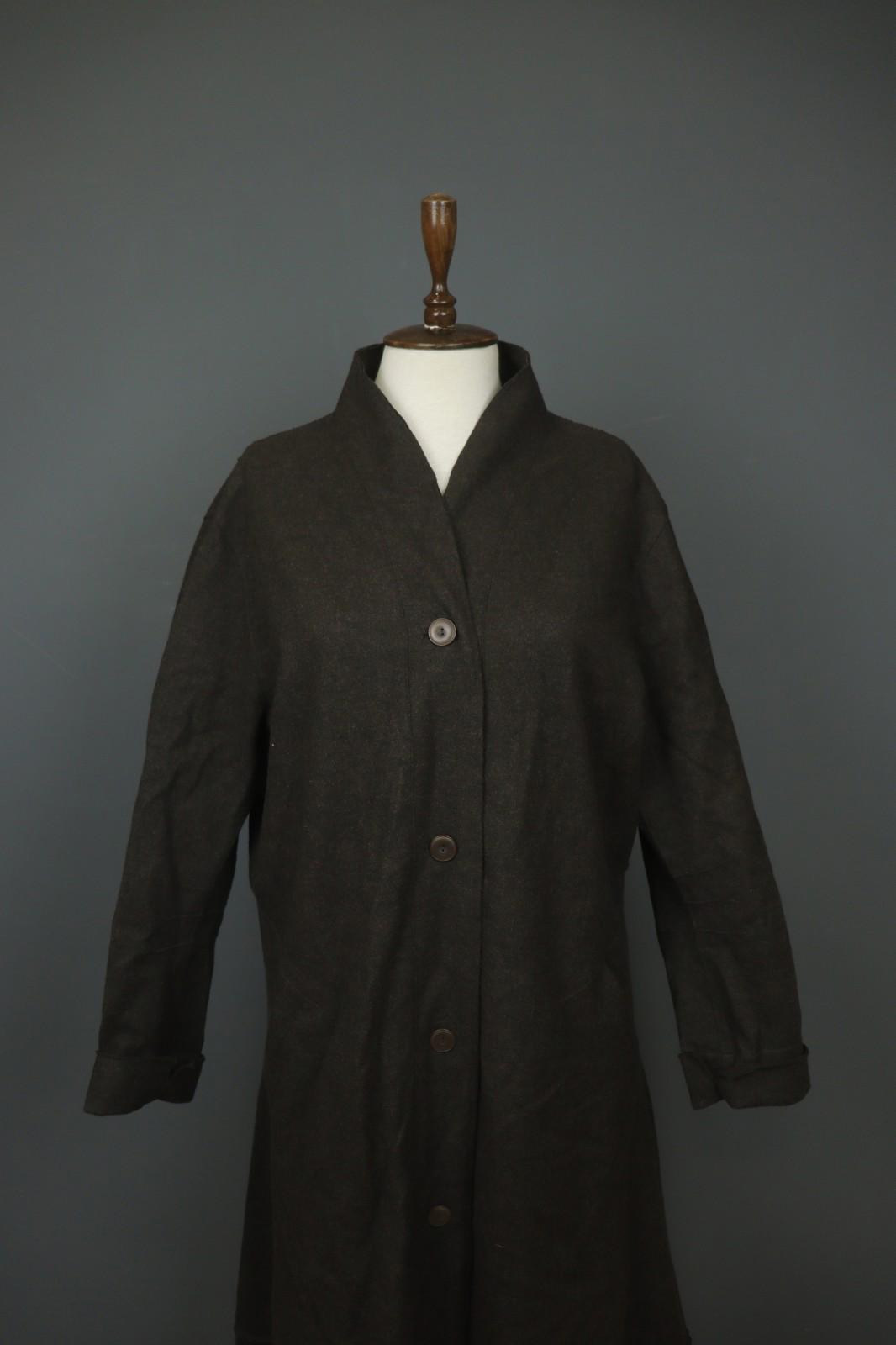 OSKA Brown 100% WOOL Regular Fit Shawl Collar Button Front Cardigan – Size 4