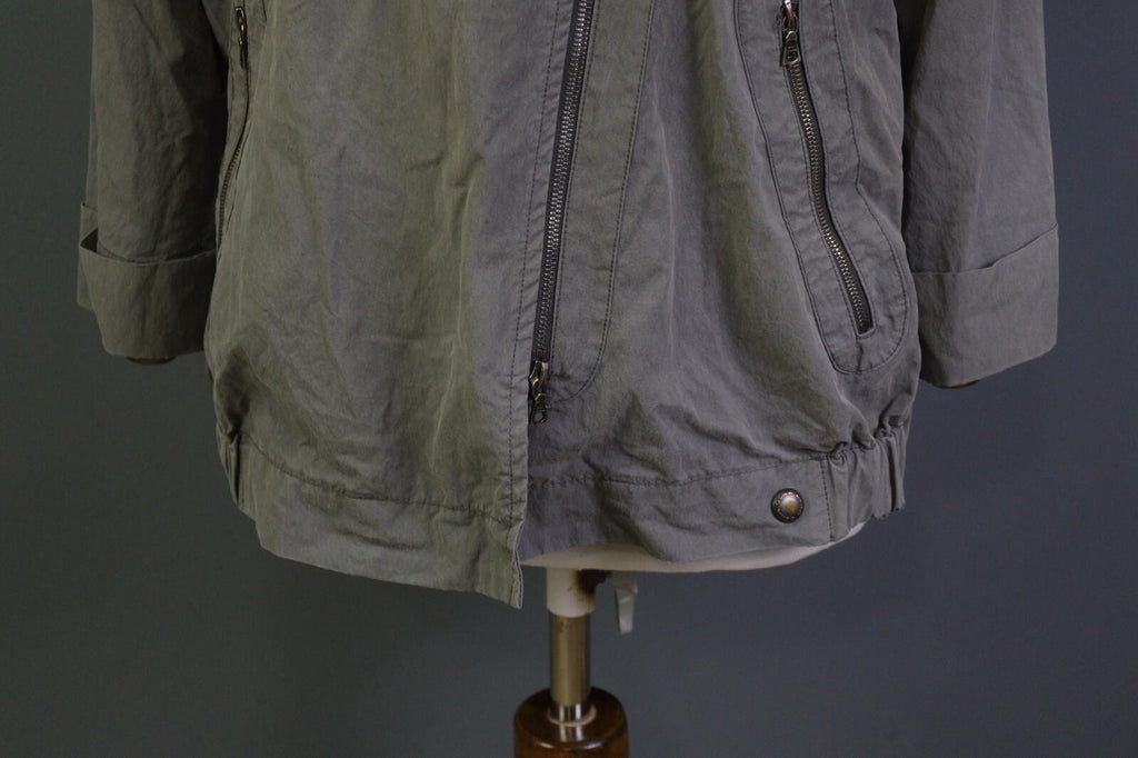 OSKA Gray Long Sleeve Full Zip Collared Pockets Oversized Jacket – Size 1