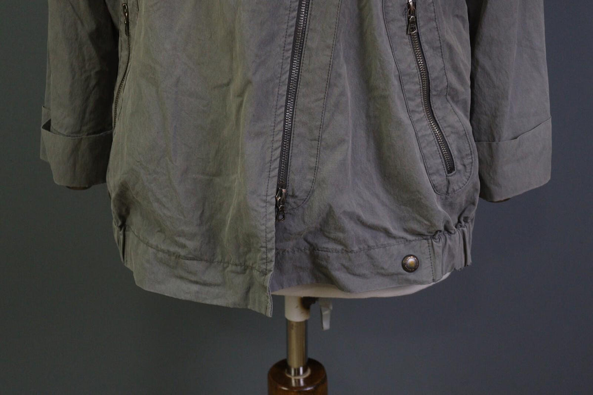 OSKA Gray Long Sleeve Full Zip Collared Pockets Oversized Jacket – Size 1