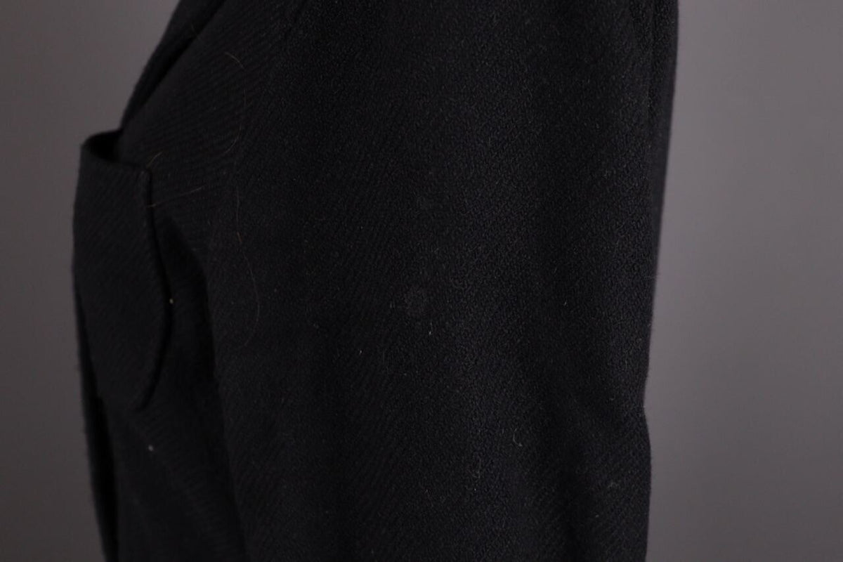 WEEKEND MAX MARA Black Multipocket Wool Tweed Coat – Size I 44 / GB 12 / USA 10
