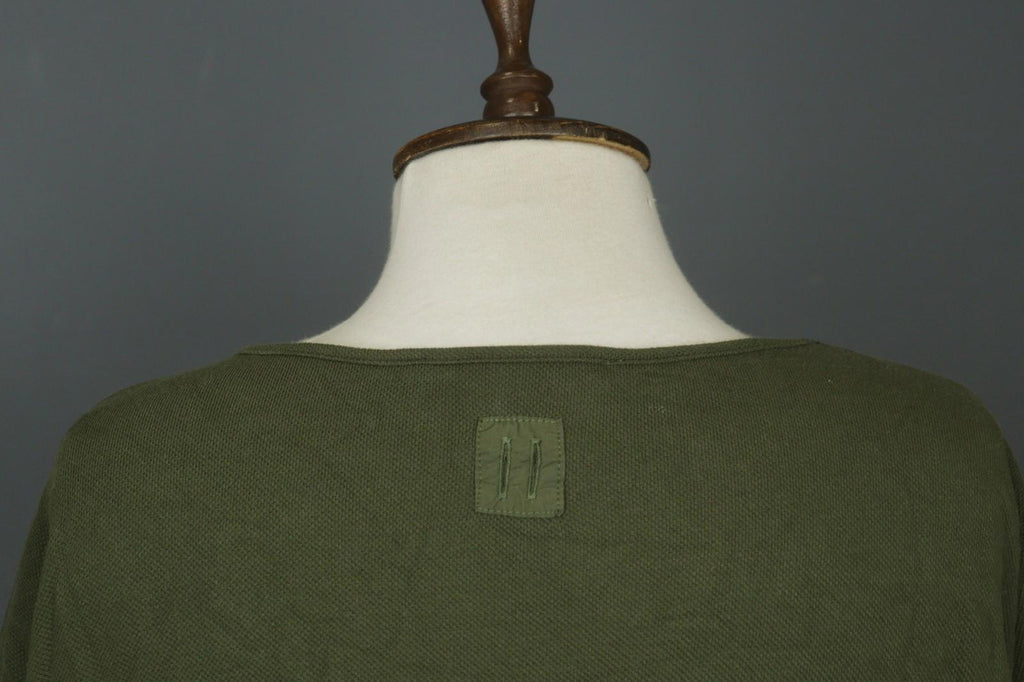 HANNES ROETHER Green Cotton Long Sleeve Round Neck Pullover Tunic Top M/L