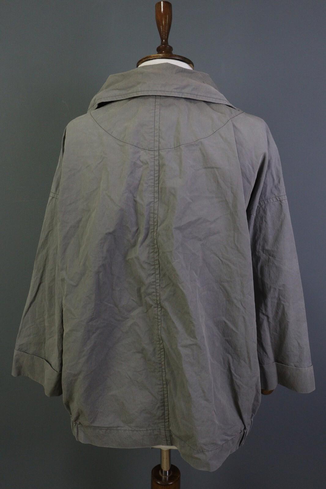 OSKA Gray Long Sleeve Full Zip Collared Pockets Oversized Jacket – Size 1