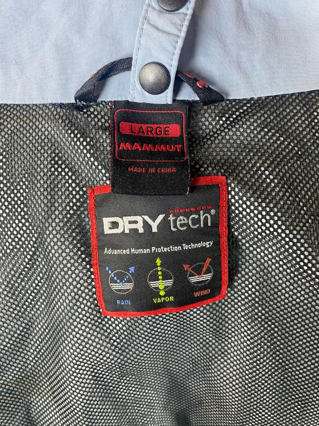 MAMMUT DRY TECH Waterproof Blue Nylon Full Zip High Neck Ski Jacket – Size L