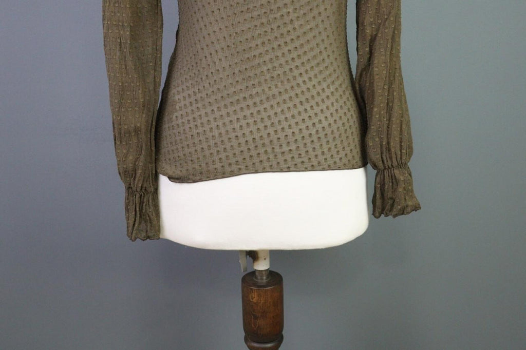 TRANSIT PAR SUCH Brown Mesh Silk Wrape Long Sleeve Top Blouse Shirt – Size 1
