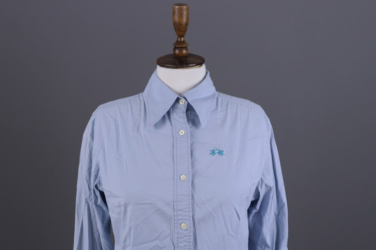 La Martina Buenos Aires Blue Button Down Long Sleeve Blouse Shirt – Size XL