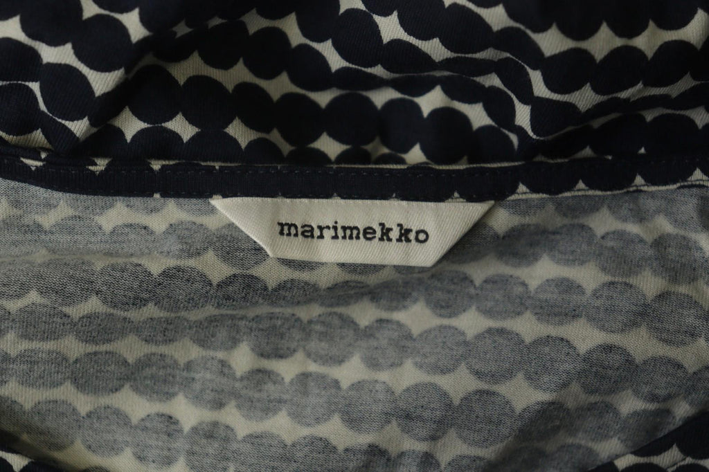 MARIMEKKO LEVOLLINEN RASYMATTO Black White Polka Dot Pullover Shift Dress Sz XS