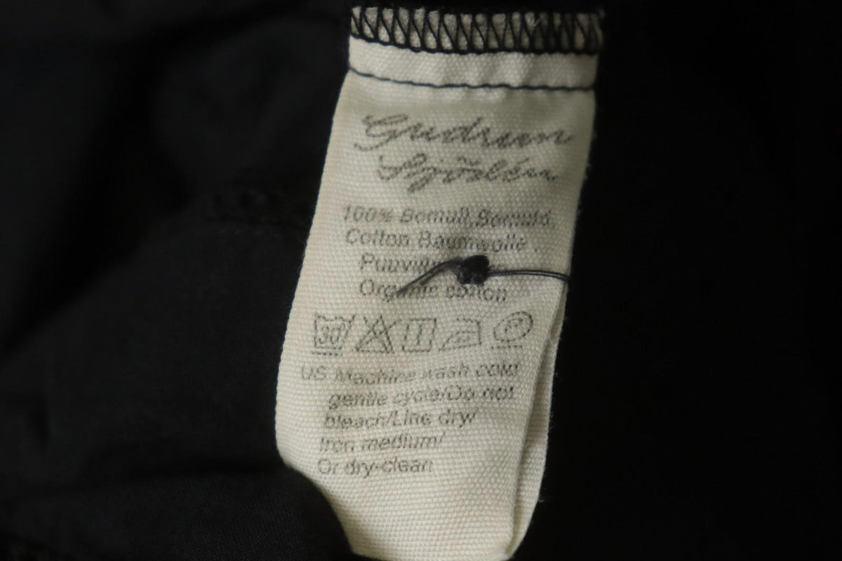 GUDRUN SJODEN Black 100% Cotton Sleeveless Square Neck Backless Tank Dress Sz S