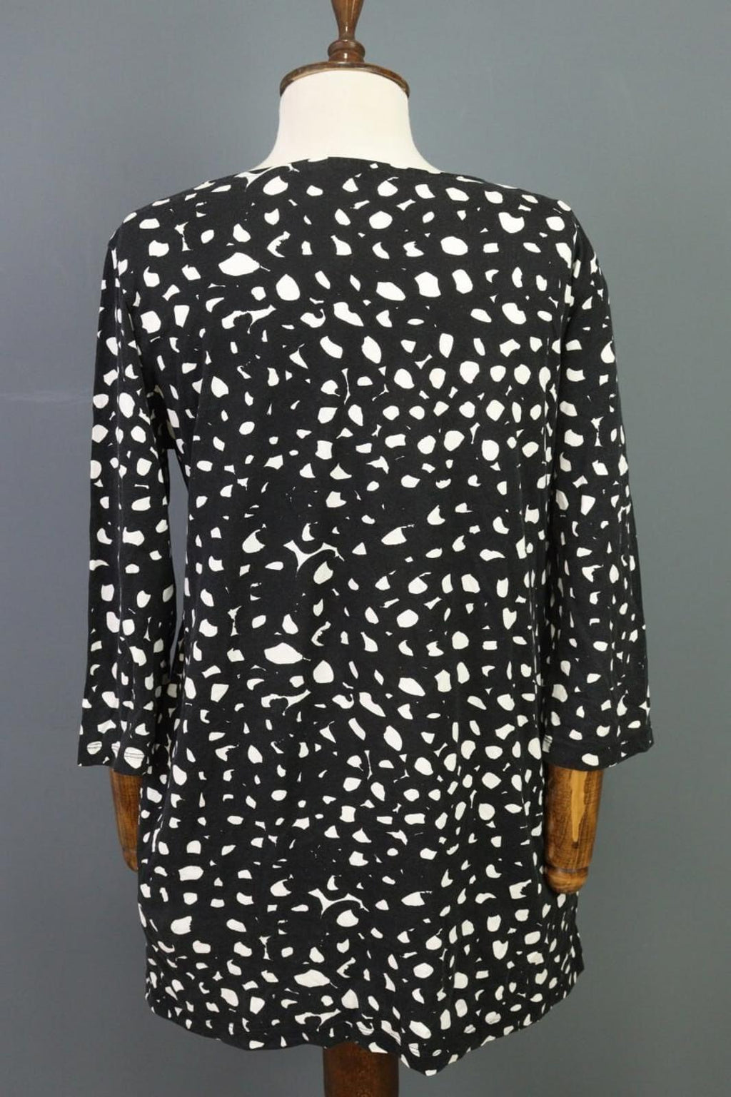 MARIMEKKO Black Printed A-Line Relaxed 3/4 Sleeve Tunic Dress – Size S
