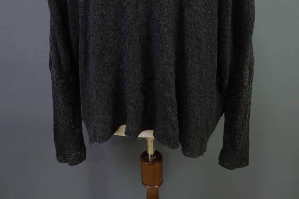 OSKA Gray Lagenlook Obersized Wool Mohair Angora Cardigan Sweater