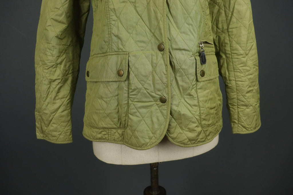 BARBOUR Green Long Sleeve Collared Flap Pocket Snap Front Quilted Jacket – Size 38
