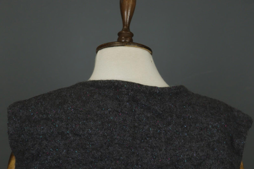 GUDRUN SJODEN Charcoal Gray Wool Sleeveless Button Front Cardigan Sweater – Size L
