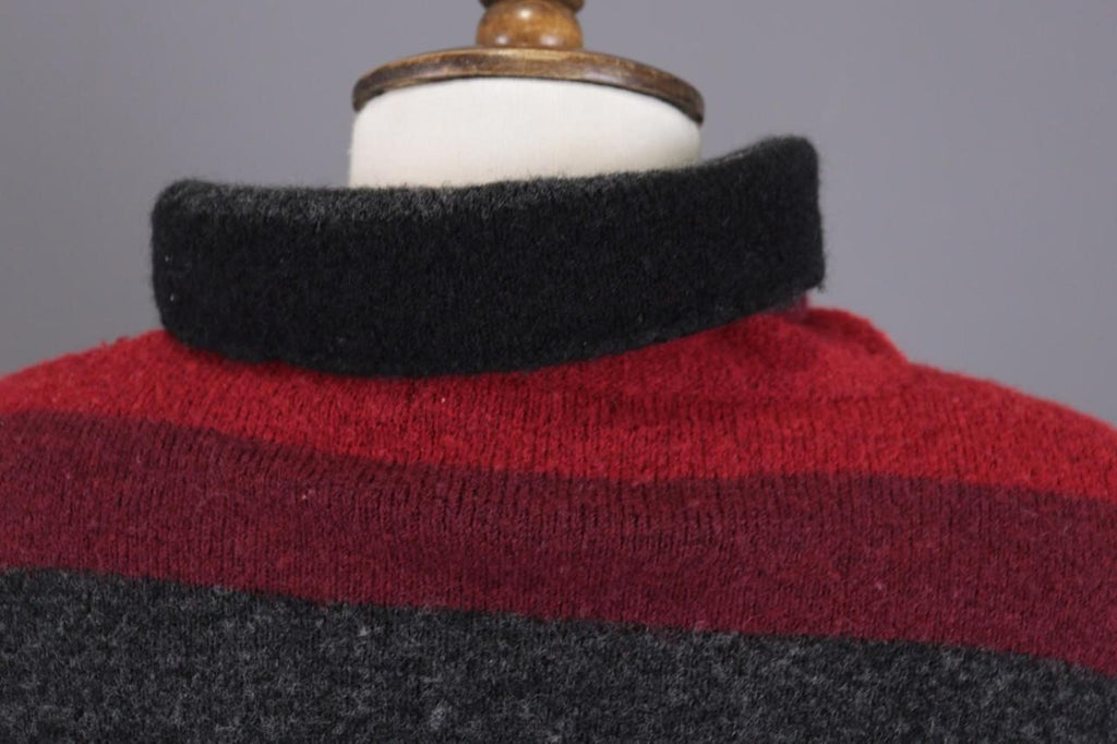 SARAH PACINI Multicolor Wool Striped Turtle Neck Knit Sweater One Size