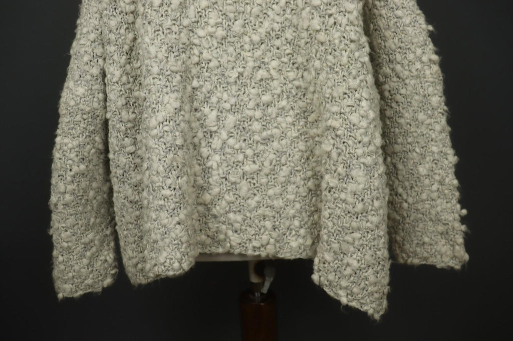 BARBARA SPEER Ivory Textured Knit Long Sleeve Round Neck Pullover Sweater M/L