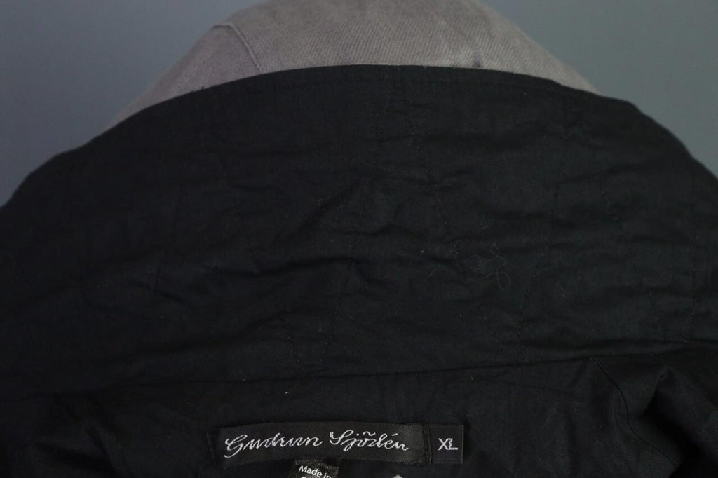 GUDRUN SJODEN Gray Windbreaker Linen Parka Oversized Coat Jacket – Size XL