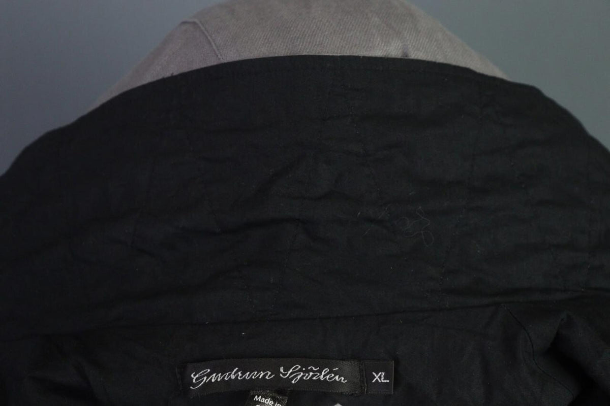 GUDRUN SJODEN Gray Windbreaker Linen Parka Oversized Coat Jacket – Size XL