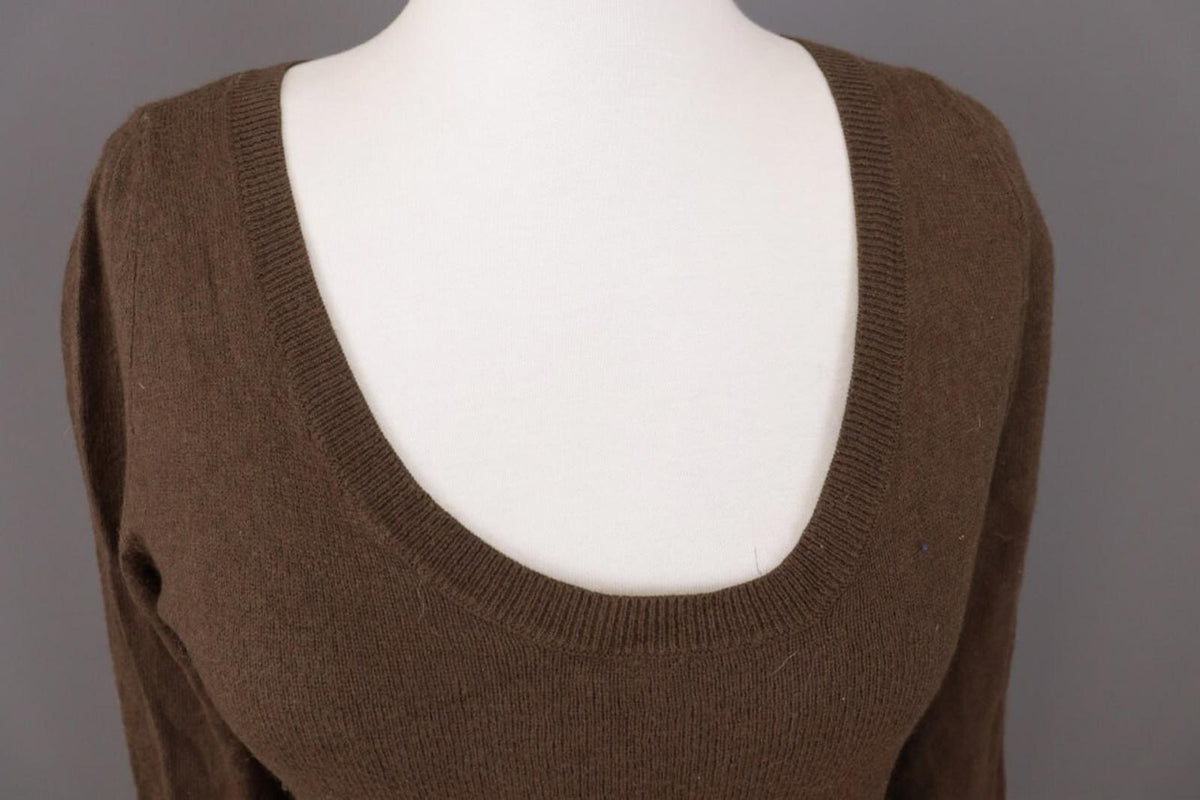 GUCCI Brown Knit Scoop Neck Sweater – Size L