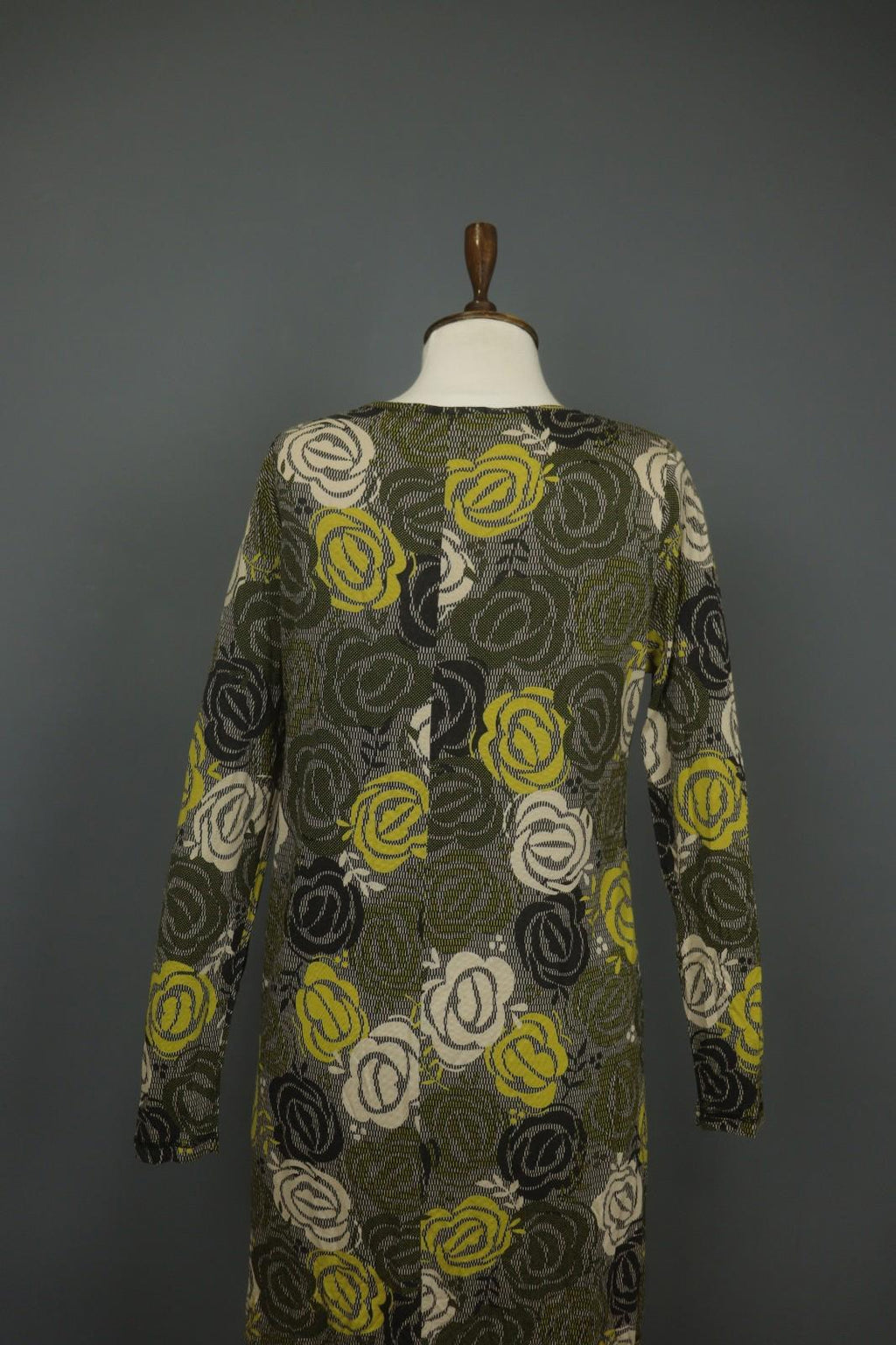 GUDRUN SJODEN Multicolor Floral Print Round Neck Long Sleeve Sheath Dress – Size M