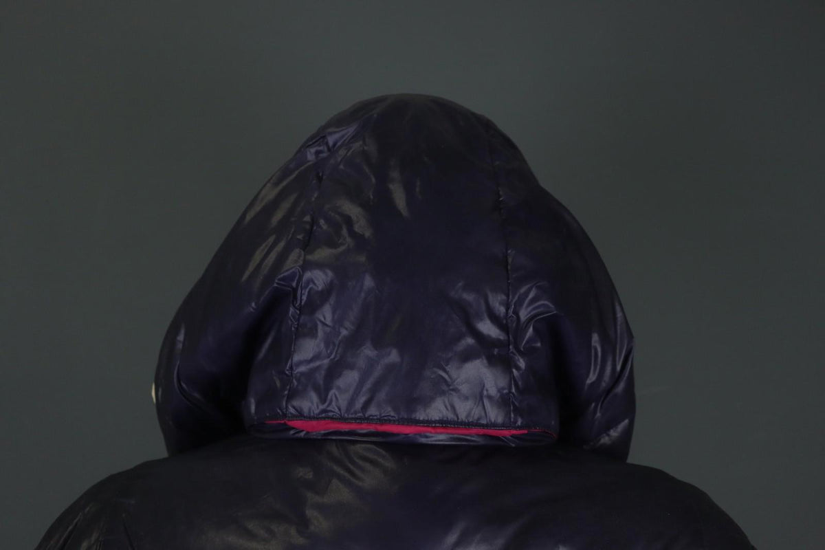 KJUS Purple Long Sleeve Mock Neck Zip Pocket Full Zip Hooded Puffer Jacket Sz S
