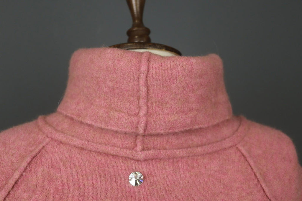 HIGH Pink Wool Tight Knitted Long Sleeve Turtle Neck Pullover Sweater – Size M